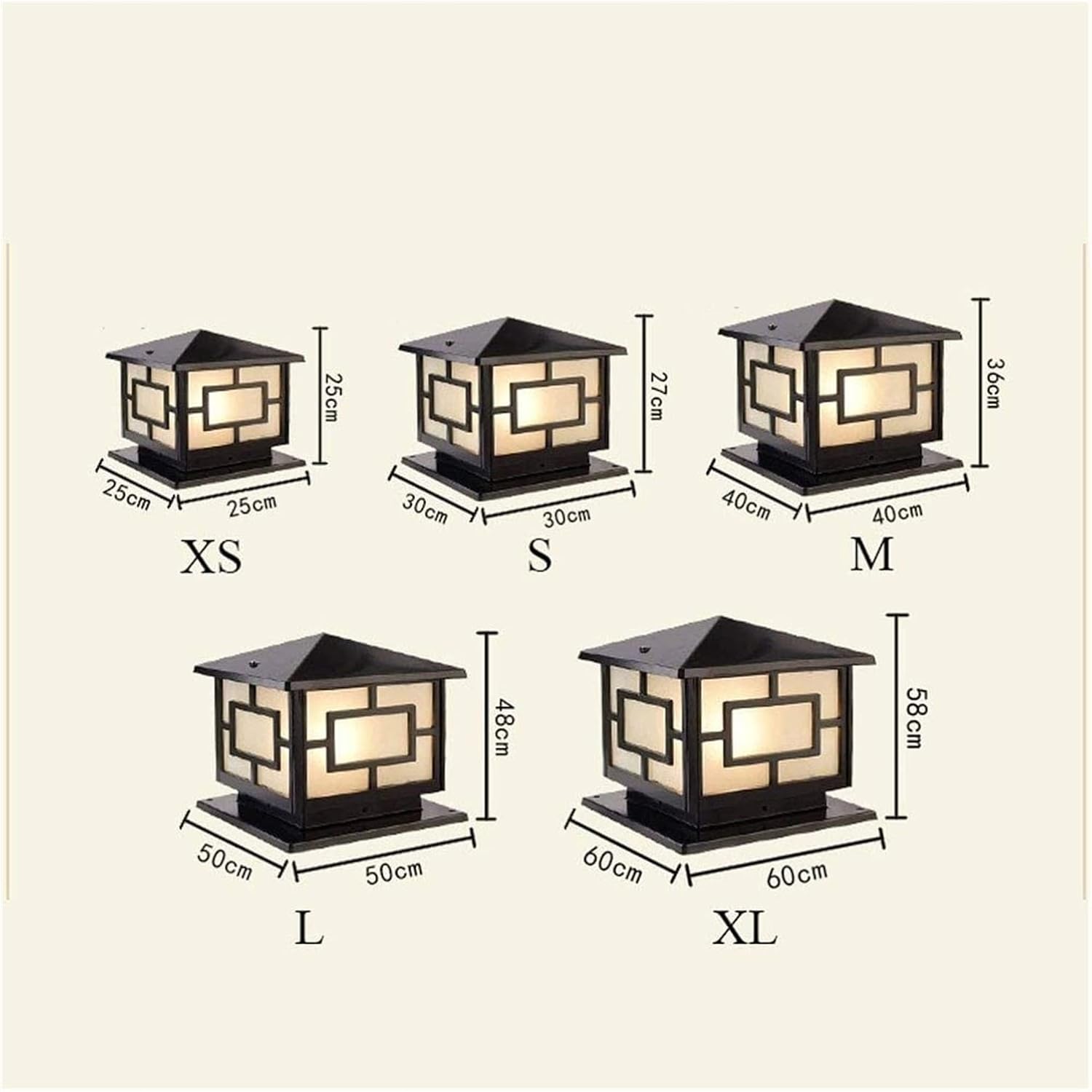 Courtyard Light Column Lamp Stigma Floor Lamp Lantern Wood Mailbox Posts for Outside Outdoor Column Lights Street Lamp Decor Light/48Cm