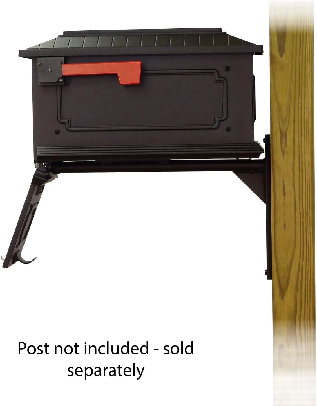Special Lite Kingston Curbside Mailbox with Ashley Front Single Mailbox Mounting Bracket - TC-ASH-FS-1017-BLK