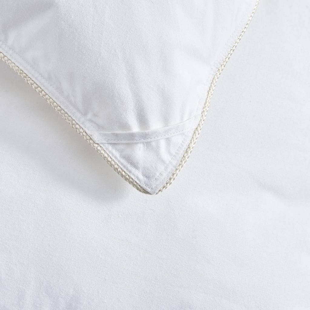 1200 Thread Count Baffle Box Light Weight Goose Down Comforter, White, Queen