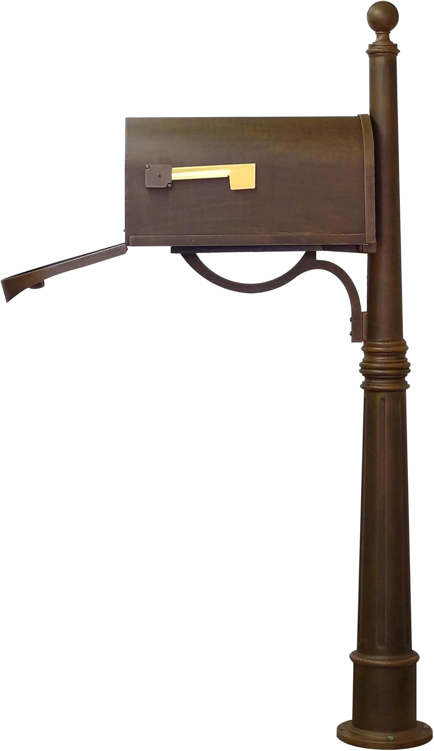 Special Lite Classic Curbside Mailbox with Aluminum Post - Copper Mailbox with Ashland Post - SCC-1008_SPK-600-CP