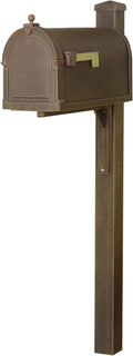 Special Lite Berkshire Curbside Mailbox with Wellington Post - Copper Aluminum Mailbox with Post - SCB1015_SPK720-CP