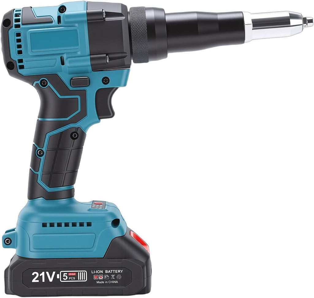Cordless Riveter Gun, Electric Automatic Riveter Gun without (1 Charger+Plastic Box US Plug)