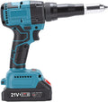 Cordless Riveter Gun, Electric Automatic Riveter Gun without (1 Charger+Plastic Box US Plug)