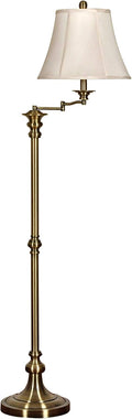 Nora Antique Brass Swing Arm Floor Lamp