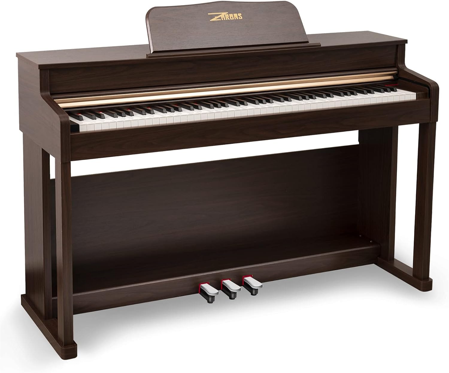 Digital Piano, 88 Key Full Weighted Keyboard Piano, Professional Acoustic Heavy Hammer Piano Keyboard, with Sheet Music Stand, Triple Pedal, Power Adapter, Supports USB-MIDI Connecting, Brown