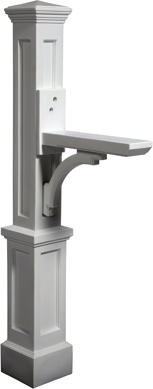 Mayne 580B00000 Newport Plus Mail Post, 25x8, White & Architectural Mailboxes Chadwick Galvanized Steel Post Mount Mailbox, 8950B-10, Black, Medium Capacity