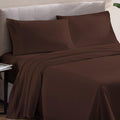 Olympic Queen Size Sheet Set, 1000 Thread Count Egyptian Cotton Sheets, Luxury Fits 6-9' Deep Pocket, Sateen, Hotel-Quality Sheet Set (Solid, Chocolate)