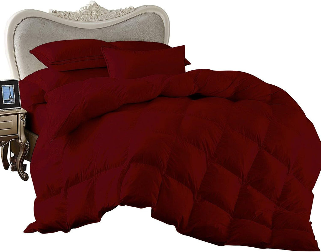 7 Piece Bed-in-A-Bag Comforter & Sheet Set 8-10' Deep Pocket, 100% Egyptian Cotton Queen Size, Burgundy, Sets Include - 1Comforter, 1Flat Sheet,1Fitted Sheet, 2Pillowcase & 2Pillowsham