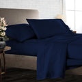 Olympic Queen Size Sheet Set, 1000 Thread Count Egyptian Cotton Sheets, Luxury Fits 6-9' Deep Pocket, Sateen, Hotel-Quality Sheet Set (Solid, Navy Blue)