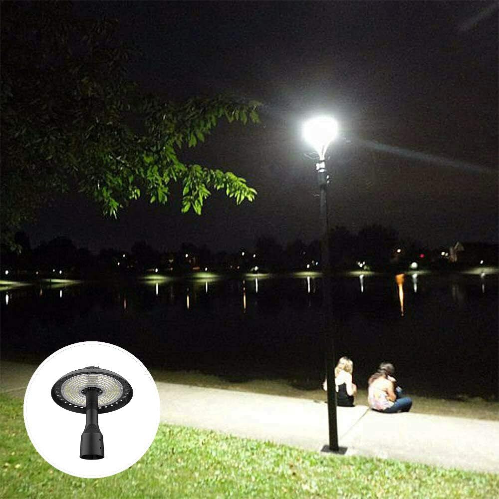 Post Top Light 150W LED Area Light 16000Lm Pure White (500W Equivalent) Garden Pole Lights Outdoor Post Top Lamps Pathway Pole Light Fixture for Street Yard Garden