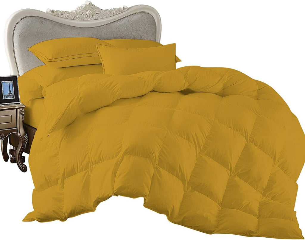 7 Piece Bed-in-A-Bag Comforter & Sheet Set 8-10' Deep Pocket, 100% Egyptian Cotton Queen Size, Gold, Sets Include - 1Comforter, 1Flat Sheet,1Fitted Sheet, 2Pillowcase & 2Pillowsham
