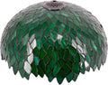Tiffany Lamp Shade Replacement W16H7 Inch Green Stained Glass Wisteria Lampshade For Table Lamps FLoor Lamp Ceiling Fixture (3 Hooks Inside)Pendant Hanging Light S523 WERFACTORY Home Office Decoration