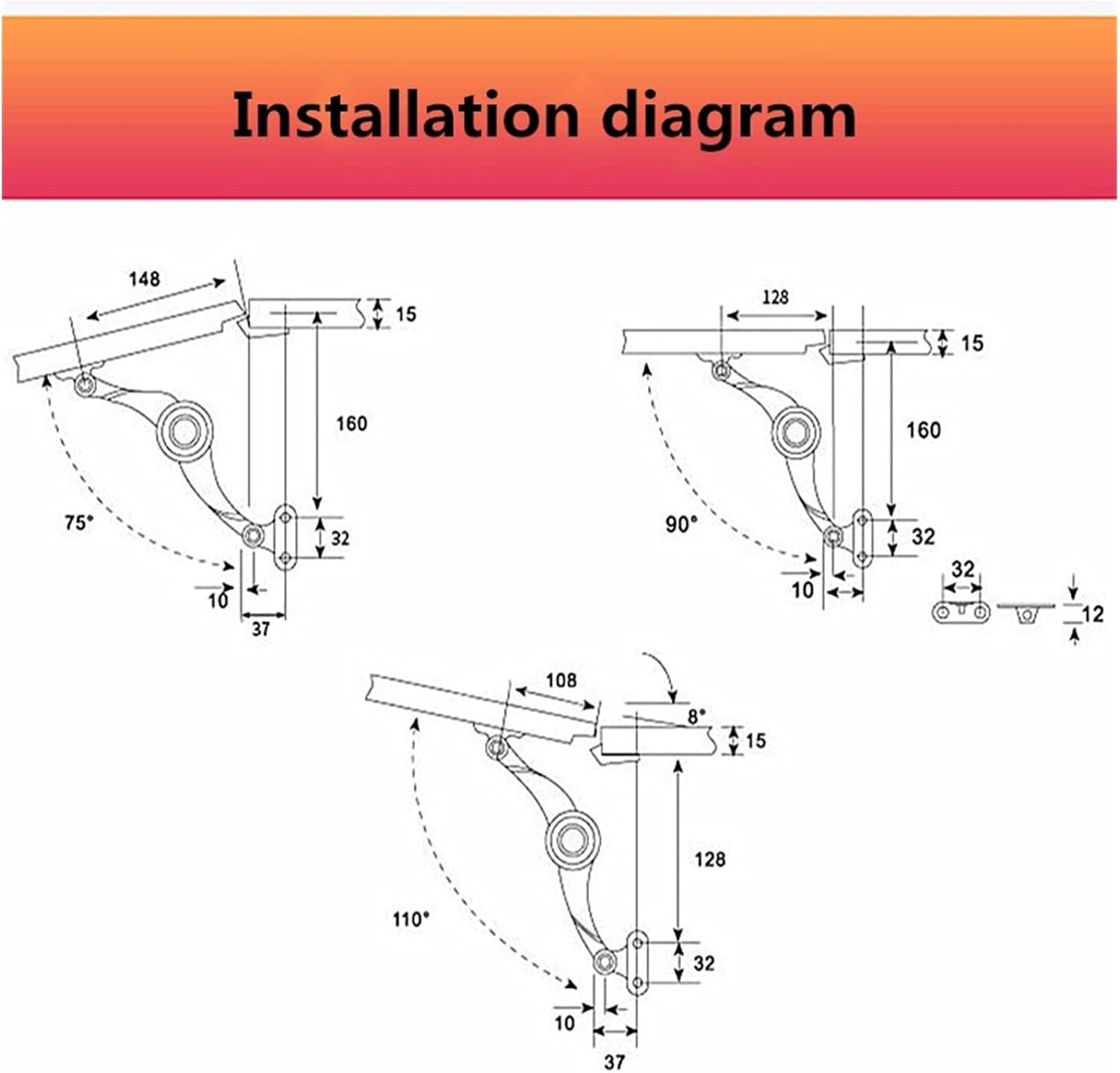 Door Hinges Soft Close Hinges Kitchen Units Door Hinges,Soft Close Stainless Steel T-Strap Shed Stop Cabinet Adjustable Hinge Furniture Lift Up Flap Stay Support