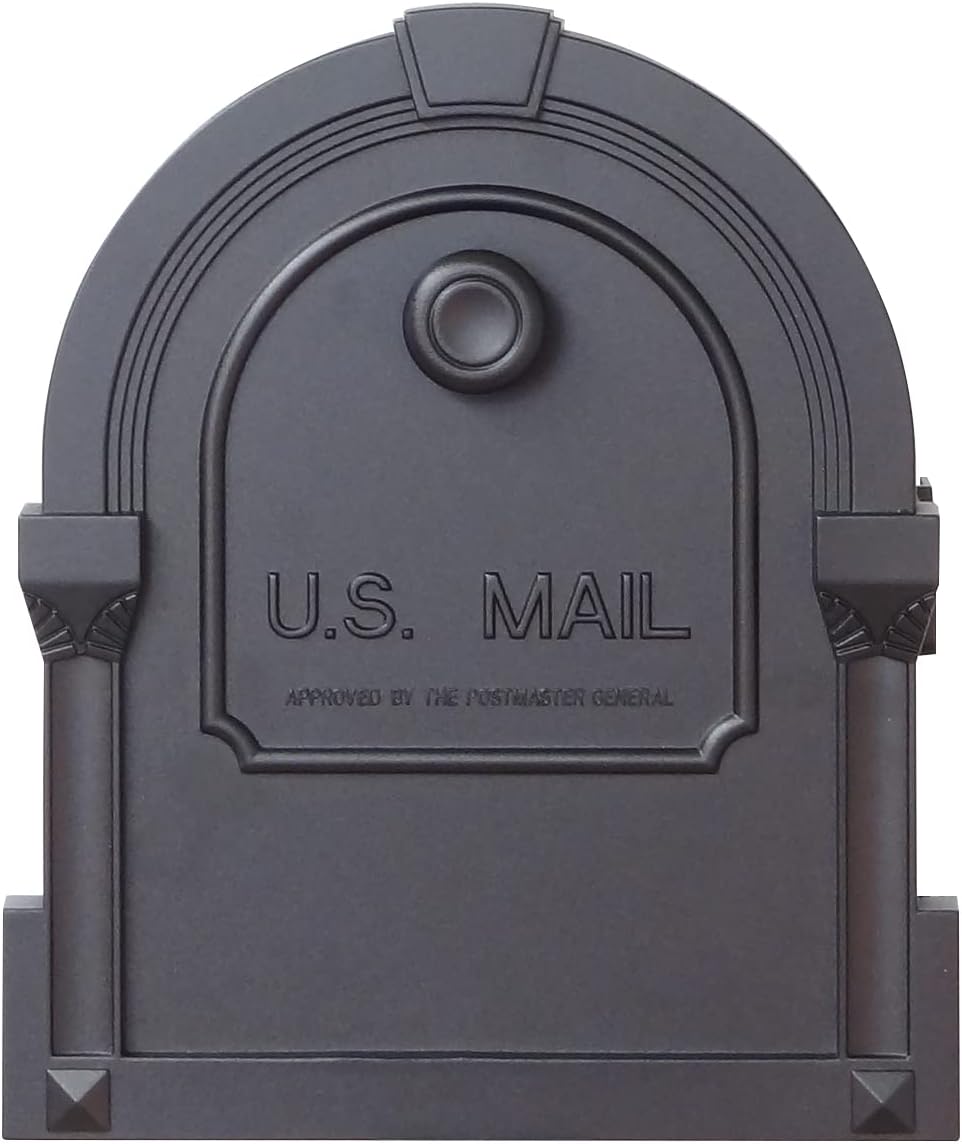Special Lite Savannah Curbside Mailbox - Black Aluminum Mailbox for Post Mount - SCS-1014-BLK
