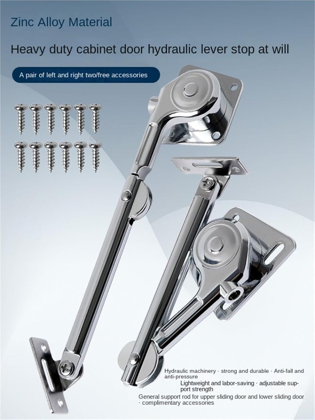 Cabinet Door Hydraulic Pull Rod Free Stop Hydraulic Buffer Support Rod Door Hardware Mechanical Damping Support Cabinet Hardware