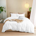 400TC Egyptian Cotton Duvet Cover Set – 3-Sided Zipper Closure, Soft & Durable- Super King Plus Size (120' x 120') Inches, (White)