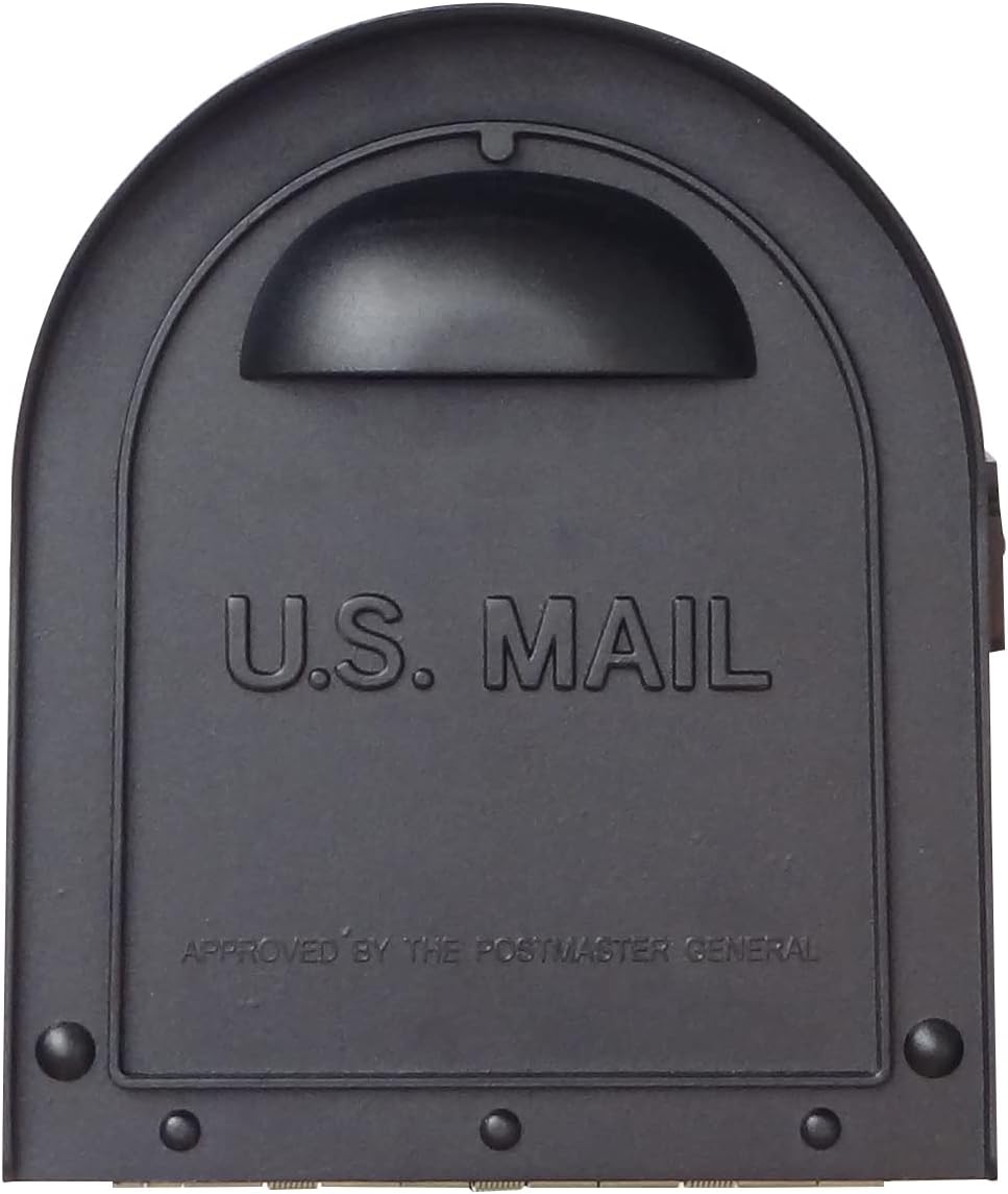 Special Lite Classic Curbside Mailbox - Black Aluminum Mailbox for Post Mount - SCC-1008-BLK