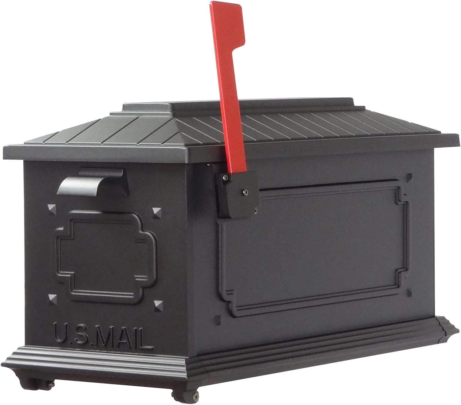 Special Lite Kingston Curbside Mailbox with Ashland Post - Black Mailbox with Aluminum Post - SCK-1017_SPK-600-BLK