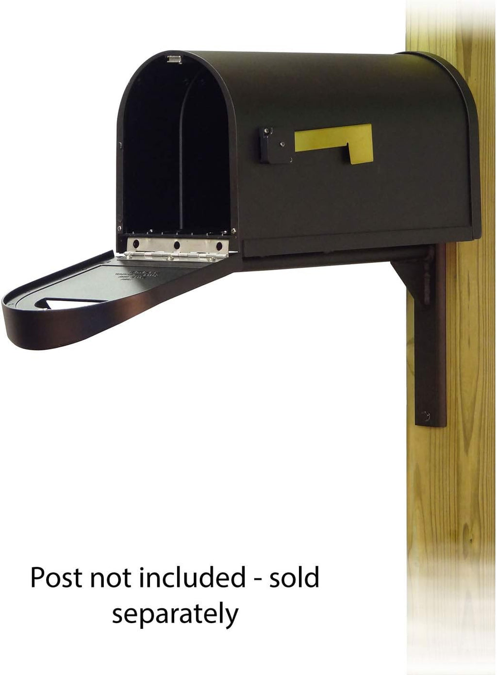 Special Lite Classic Curbside Mailbox with Ashley Front Single Mailbox Mounting Bracket - TC-ASH-FS-1008-BLK