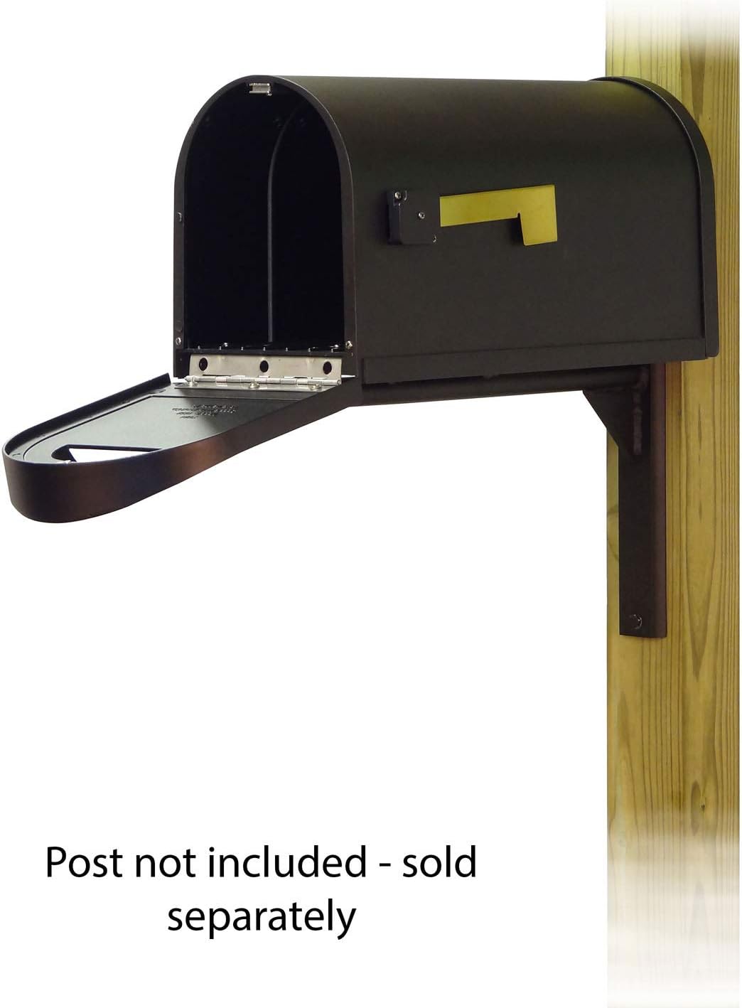Special Lite Classic Curbside Mailbox with Ashley Front Single Mailbox Mounting Bracket - TC-ASH-FS-1008-BLK