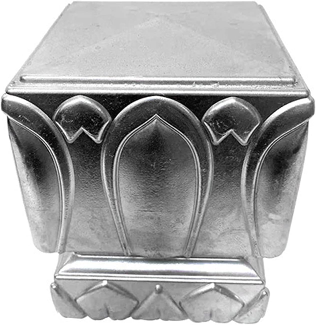 Post Cap Metal Fence Post Top Cap Fence Post Cap, Aluminum Railing Cover, Fence Top Protection for Villa Stair, Mailbox, Deck, Dock, Lotus Relief Decorative Piling Caps, 2 pcs