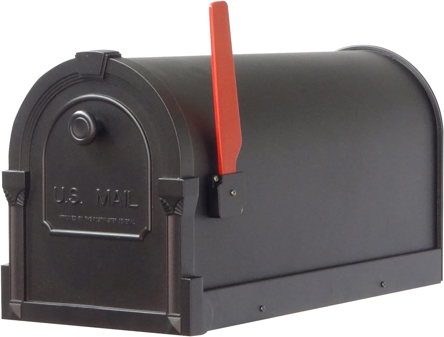 Special Lite Savannah Curbside Mailbox - Black Aluminum Mailbox for Post Mount - SCS-1014-BLK