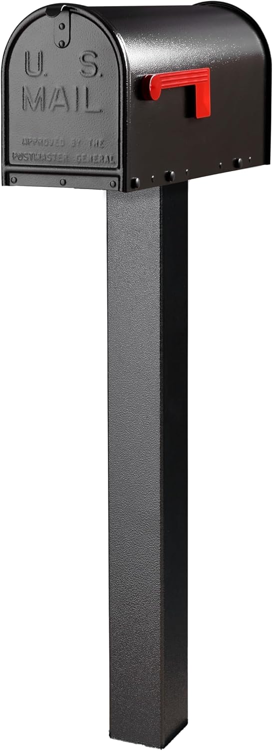 Janzer Post with Mailbox (Black Post with Black Mailbox)