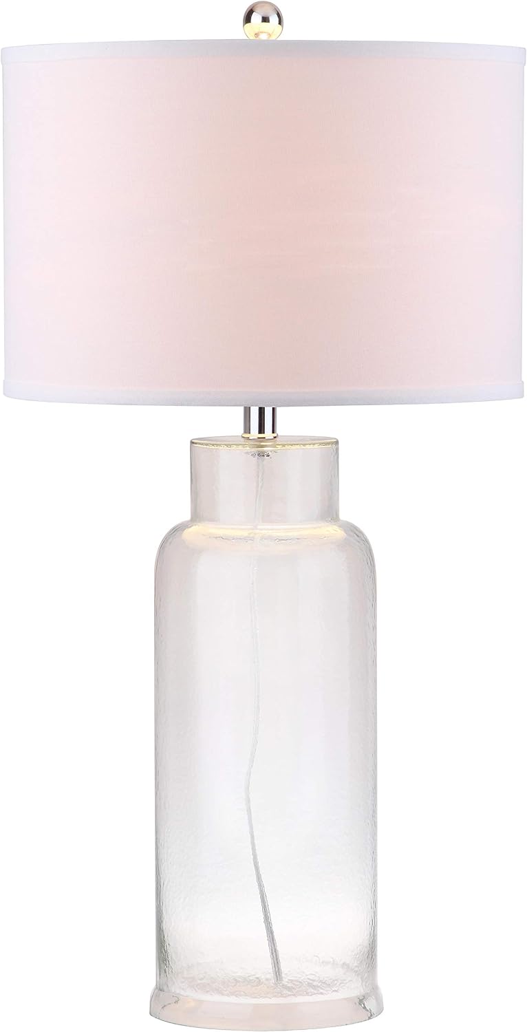 SAFAVIEH Lighting Collection – Set of 2 Glass Bottle Clear 30-Inch Table Lamps, LED Bulbs Included, Bedroom Living Room Home Office (LIT4157B-SET2)