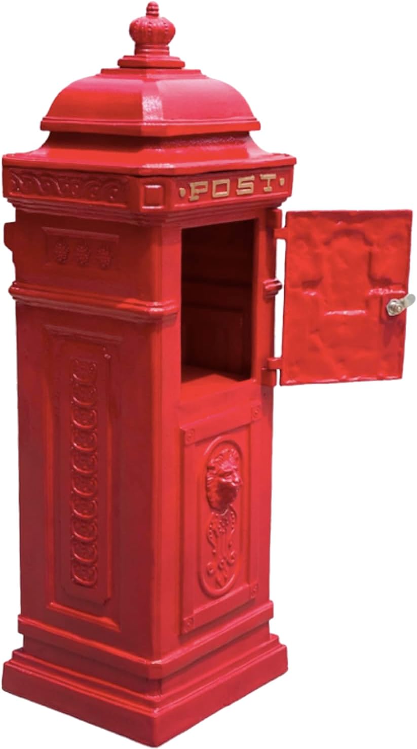 British Cast No Rust Aluminum Red Mailbox Post Box Replica 45 Pounds