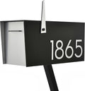 Contemporary Post-Mount Mailbox - Aluminum Black Body with Aluminum Door, Numbers and Flag - Large Customized Mailbox - Type 4 (Brush Silver)