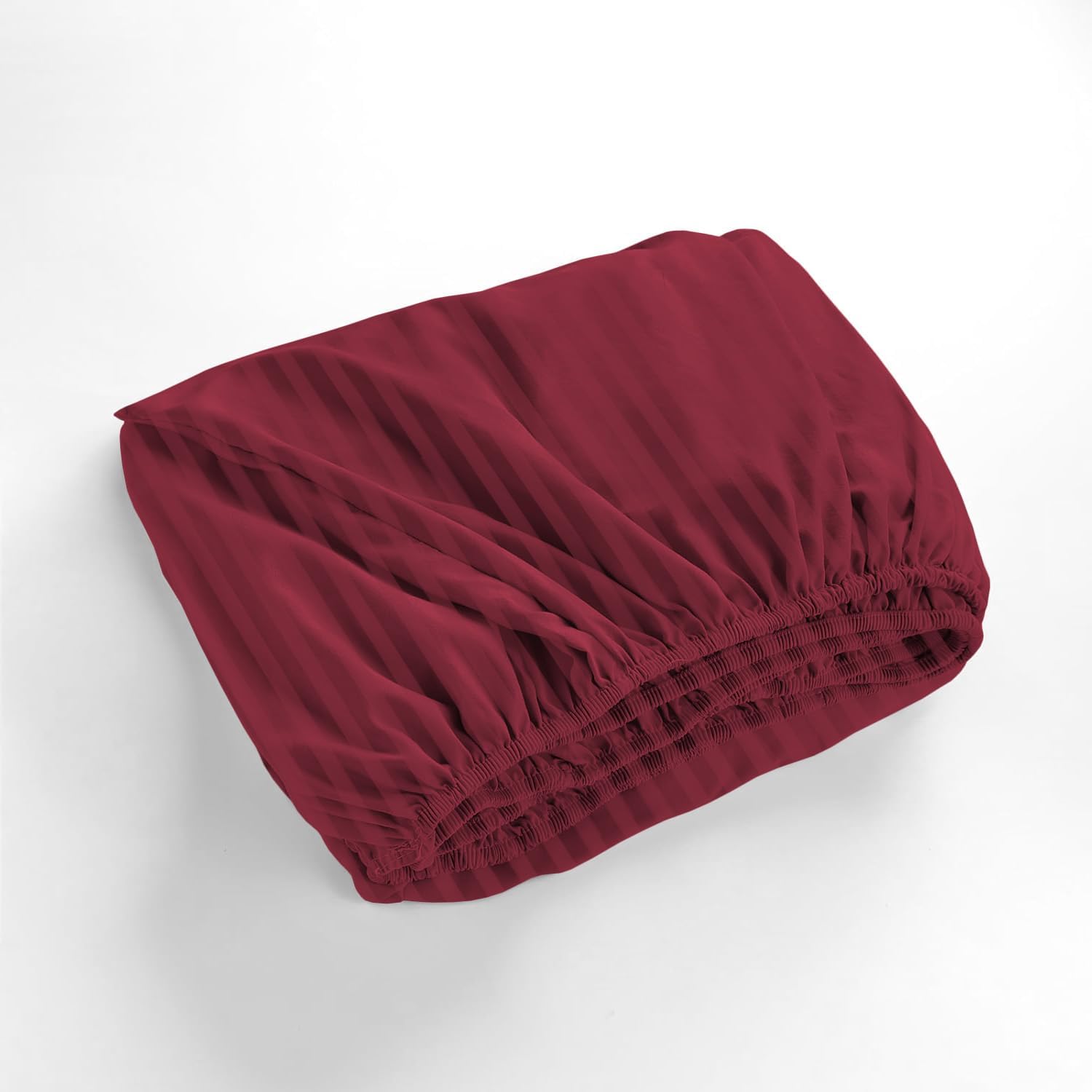 1000 Series - 100% Egyptian Cotton Sheet Set Soft & Comfy Breathable Hotel Quality Luxury Bedding -Queen Size Fits Mattress Up to 18-20' Deep (Stripe, Burgundy)