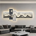 Sichabeixc Modern Wall Art Decor, Artwork for Walls with LED Lights, Plug-in Power Supply Wall Painting, Home Decoration for Living Room, Bedroom, Office(F,59.1 * 24.4IN)