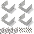 Stainless Steel Post Base, Large Railing Post Brackets/Heavy Duty Fence Post Anchor Fence Post Mounting Bracket for Wooden Posts Mailboxes Deck Post Fence Post, 4 Pcs (Size : 80x80x80mm/3.2x3.2x3.2i