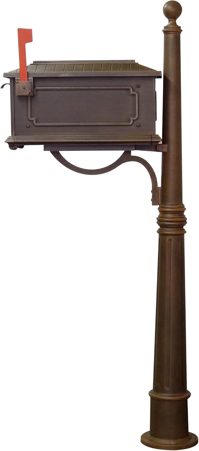 Special Lite Kingston Curbside Mailbox with Ashland Post - Copper Mailbox with Aluminum Post - SCK-1017_SPK-600-CP
