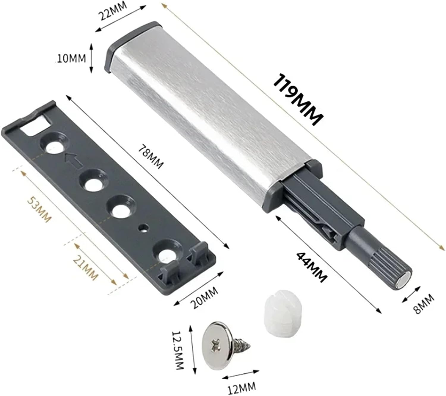 10Pcs Magnetic Push Latches for Cabinets Push to Open Cabinet Hardware Touch Damper Buffers Drawer Latch Door Stopper