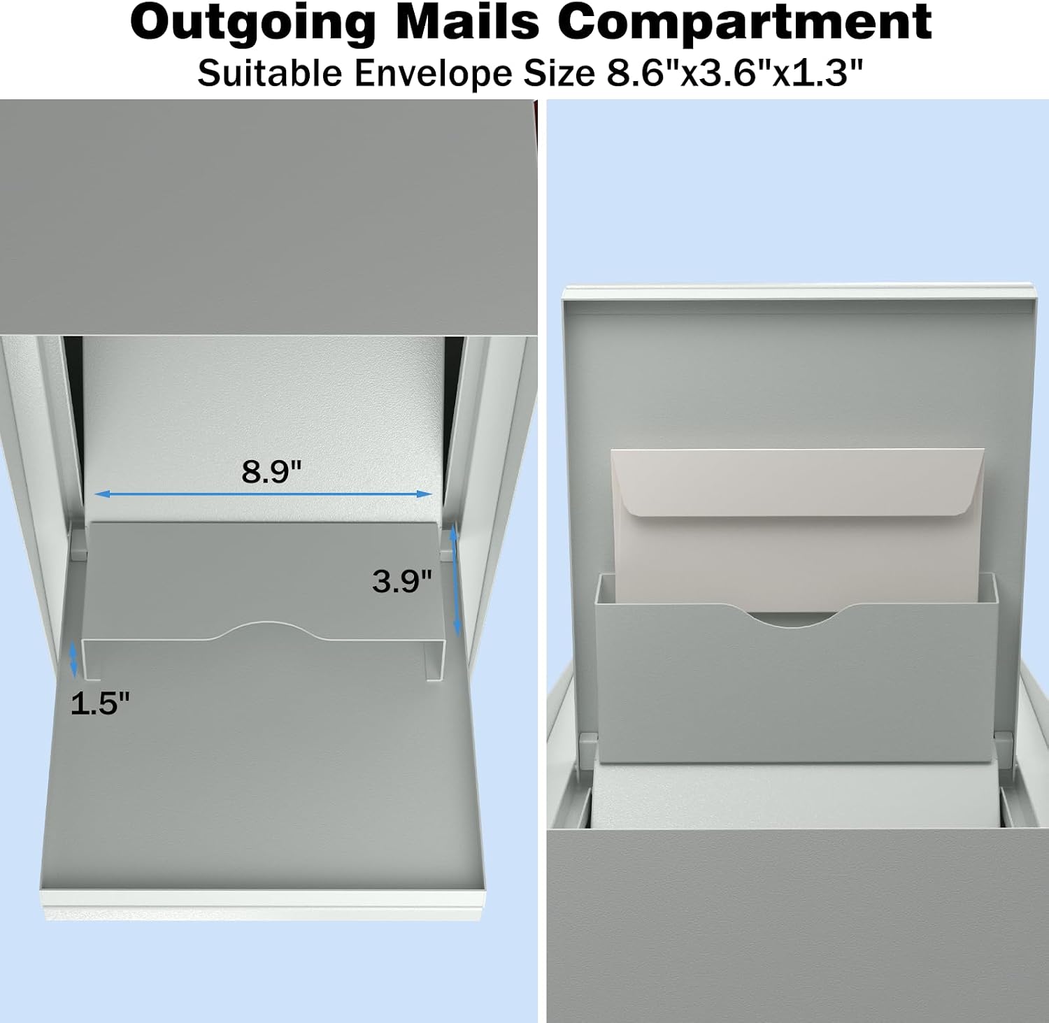 POCHAR Curbside Large Mailbox for Outside with Post - Locking Mailbox Post Mount with Base Plate - Weekend-Away Design Large Street Mail Box (White)