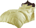 Luxury Goose Down 100% Egyptian Cotton 5Pc Quilt Cotton Comforter Set, Queen Size - 5Pc (1pc Comforter + 4Pc Pillowcases), Hotel Quality 800 TC, 600 GSM,Ivory, (90'x90')