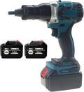 Electric Rivet Gun Adapter Riveter Insert Tool with 2* Battery,4000Mah Cordless Rechargeable Electric Blind Riveter Gun