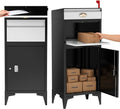 Pochar Large Package Delivery Boxes for Outside, Extra Large Mailbox for Parcel, Alloy Steel Post Mailbox, Lockable Anti-Theft Parcel Drop Box for Porch Curbside Office, 14.25' x 20.5' x 47.5'