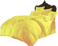 Soft 1000 TC Goose Down Alternative Egyptian Cotton Comforter Set (Comforter + 2 Pillow Cases) 400 GSM Perfect Oversize King Yellow 98'' x 118''