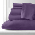 100% Giza Cotton, 1000 Thread Count, 6-PC Bed Sheet Set [Queen Size, Plum Color] 18 inches Deep Pockets, Long Staple Cotton Breathable Soft Silky Sateen Weave