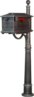 Special Lite Kingston Curbside Mailbox with Ashland Post - Swedish Silver Mailbox with Aluminum Post - SCK-1017_SPK-600-SW