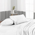 Alberta King Size 100% Egyptian Cotton (6 Pc) Bed Sheets Set 800 Thread Count Bedding and Pillow Cases Luxury Soft Bed Sheets - 15' Deep Pocket Soft & Smooth, White Stripe, OBL-6Pcs-N4S-15DP-VB4-T204
