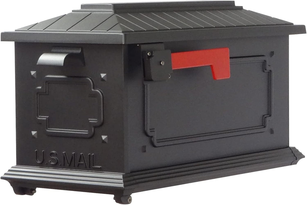 Special Lite Kingston Curbside Mailbox with Ashland Post - Black Mailbox with Aluminum Post - SCK-1017_SPK-600-BLK