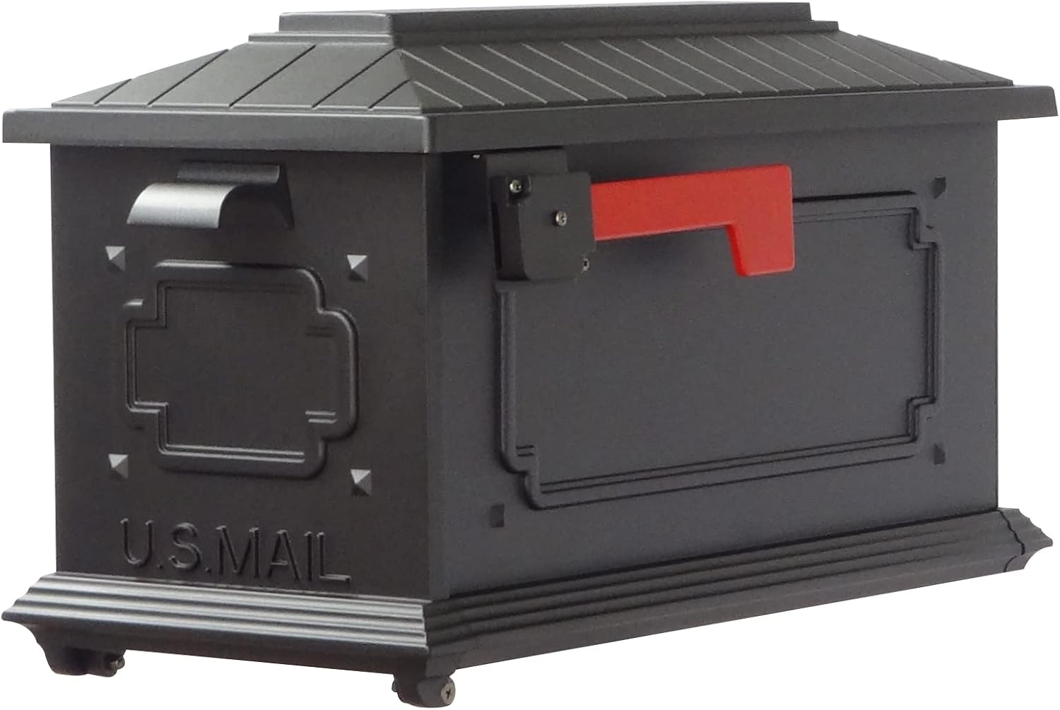 Special Lite Kingston Curbside Mailbox with Ashland Post - Black Mailbox with Aluminum Post - SCK-1017_SPK-600-BLK