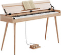 Digital Piano 88 Key Weighted Keyboard,Full-Size Desk Progressive Hammer-Action Electric Piano For Beginners, With Sheet Music Stand, Pedal,Power Adapter, Headphone Mode, Usb-Mid (Maple)