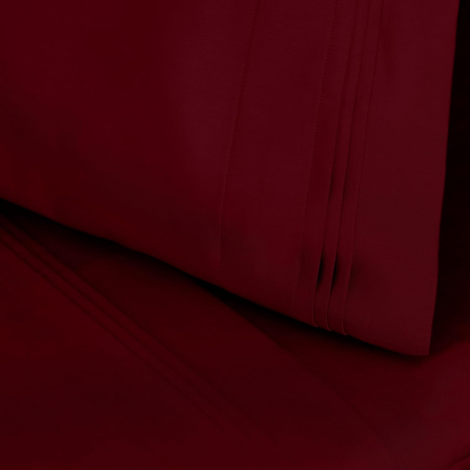 Superior Egyptian Cotton 4 Piece Sheet Set, Luxury 1000 Thread Count, Modern Design, Sustainable Sheets, Ultra-Soft Basics, Solid, Deep Pocket Fitted Sheet, Flat Sheet, Pillowcases, Queen, Burgundy