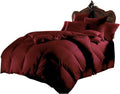 Soft 1000 TC Goose Down Alternative Egyptian Cotton Comforter Set (Comforter + 2 Pillow Cases) 400 GSM Over-Size Queen Burgundy 98'' x 98''