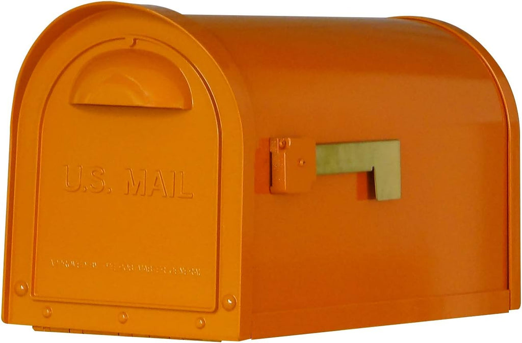 Special Lite Modern Dylan Curbside Mailbox - Orange Aluminum Mailbox for Post Mount - SCD-1008-ORG