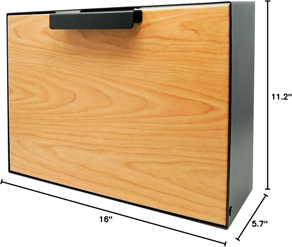 Movo Home Wall Mount Mailbox, Modern Wood Mailbox for House Allen